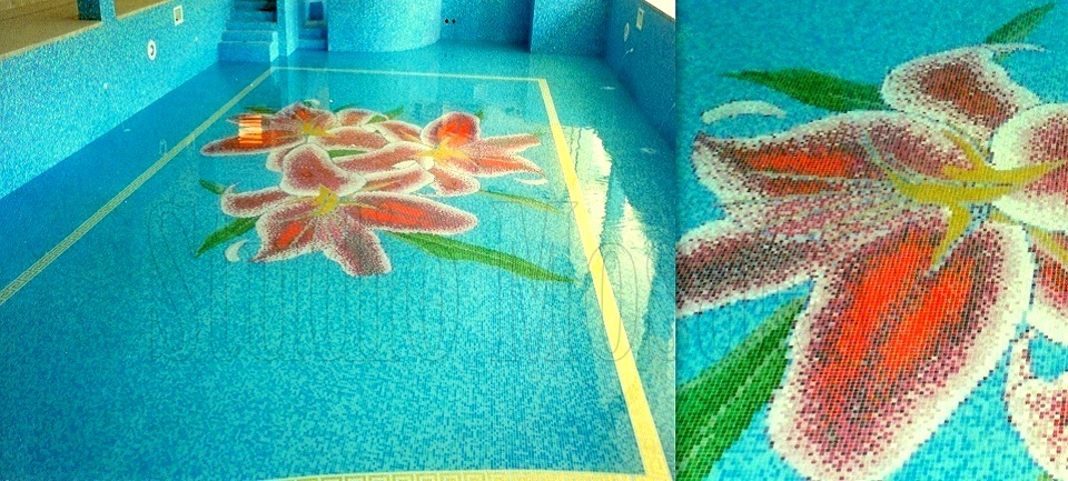 piscina decoro mosaico